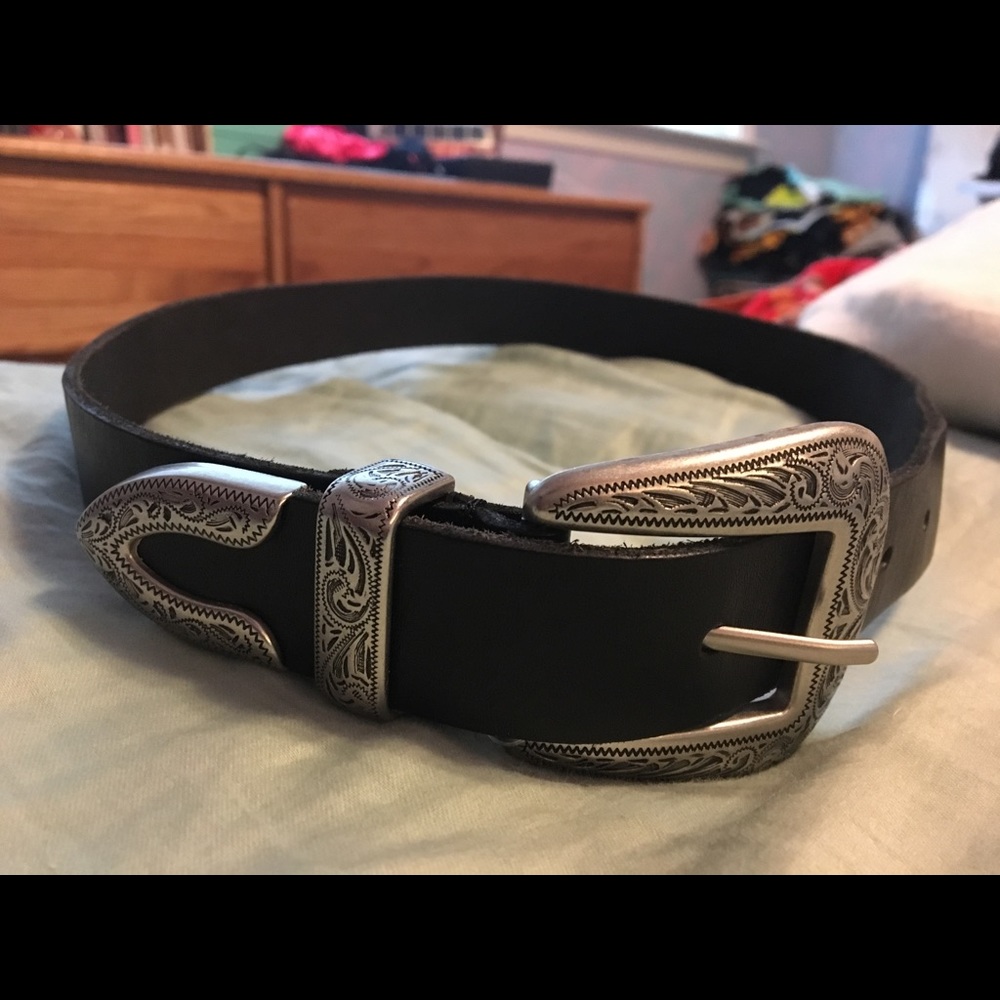 Urban Outfitters Black Belt with detailed buckle